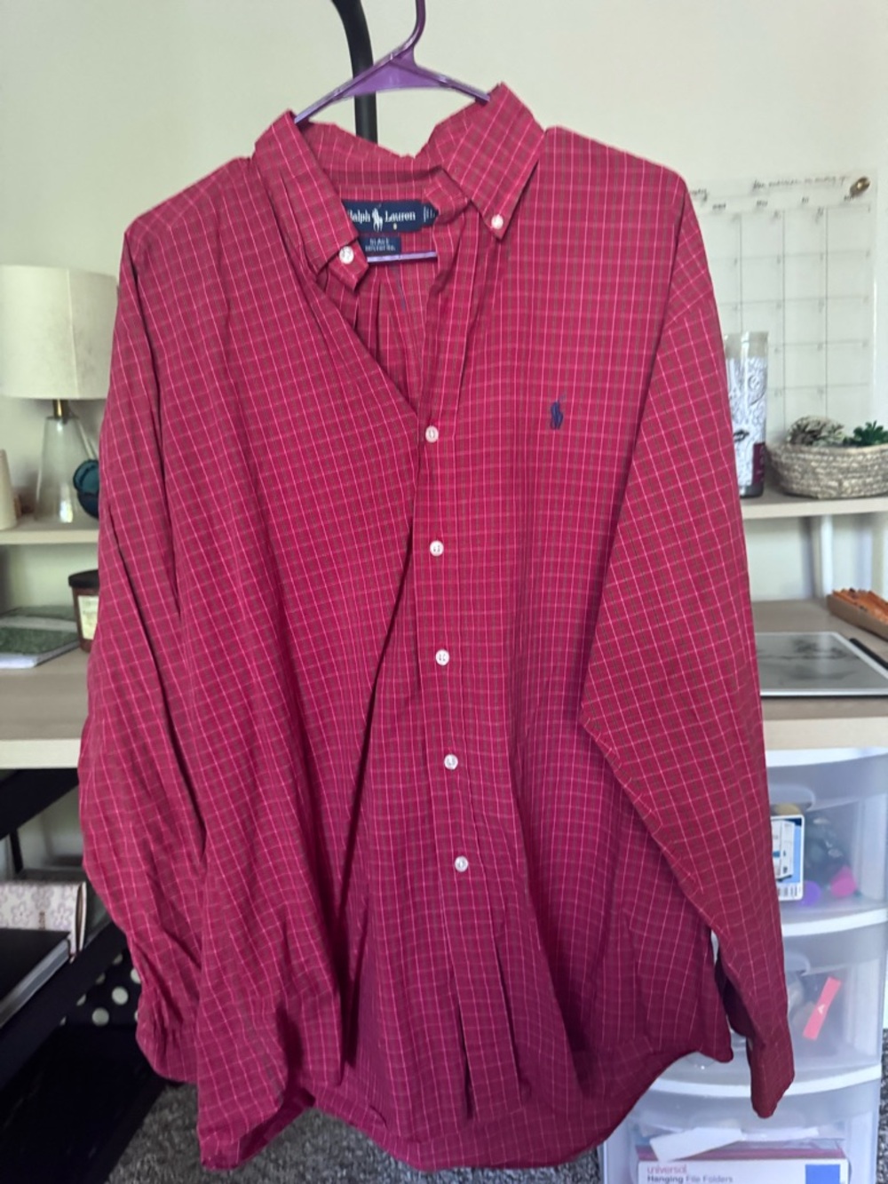 Ralph Lauren Red Windowpane Button-Down Shirt